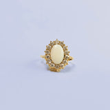 Vintage ring met opaal en zirkonia's | 8 karaat goud